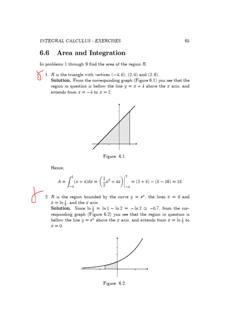 Area of Regions from Curve Intersections | PDF | Area | Cartesian ...