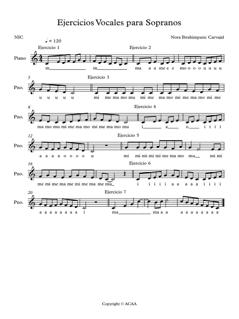 Ejercicios Vocales para Sopranos | PDF