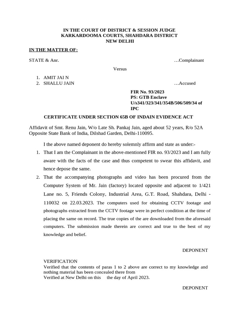 65 B Affidavit | PDF