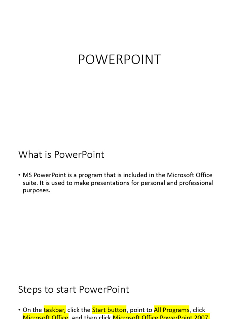 PowerPoint Basics and Features Guide | PDF | Microsoft Power Point ...