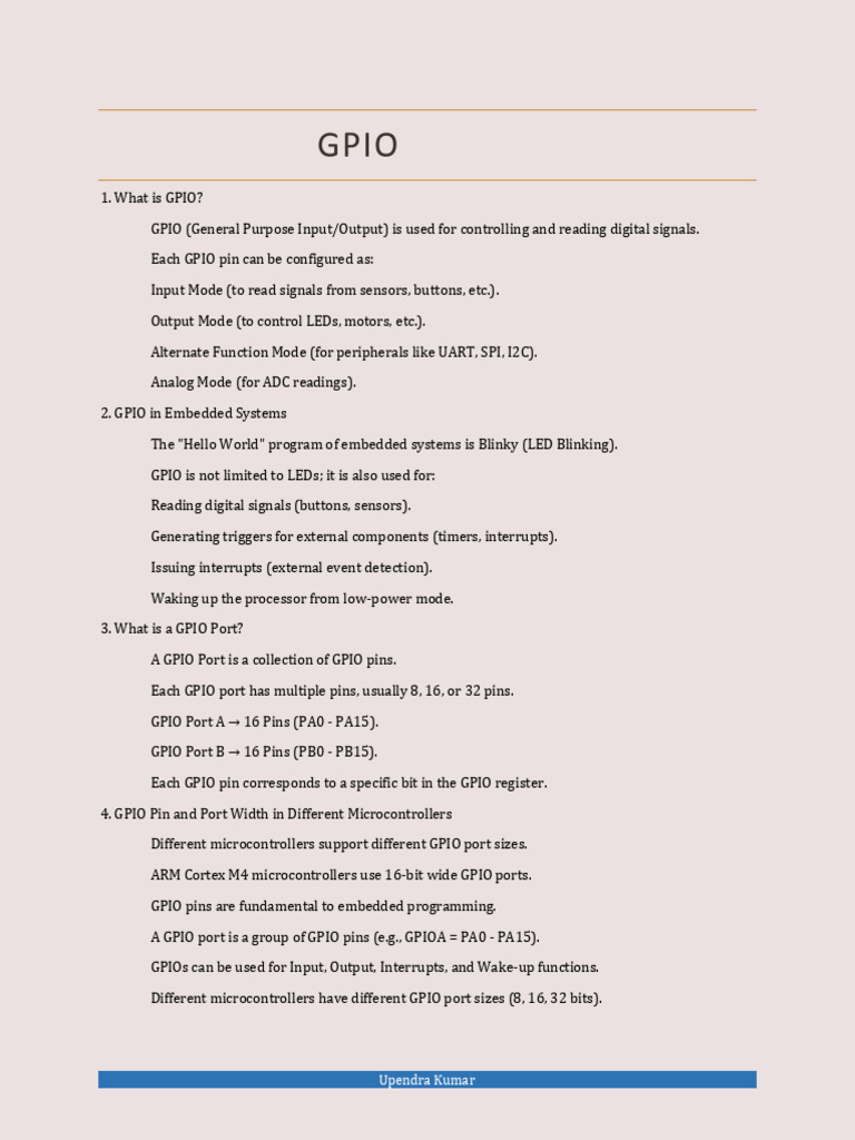 Understanding GPIO and Its Modes | PDF | Electrical Engineering ...