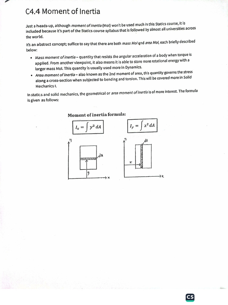 Moment of Inertia Mechanics | PDF