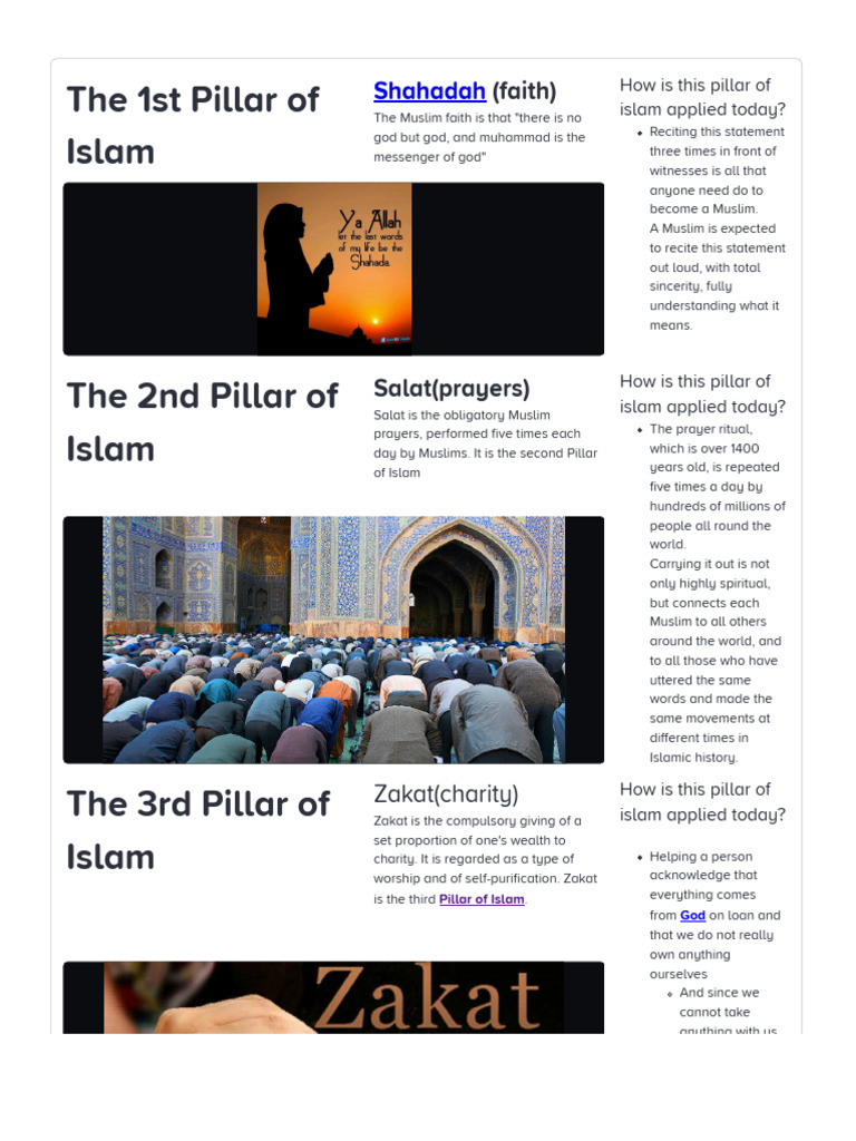 Overview of the Five Pillars of Islam | PDF | Hajj | Abrahamic Religions