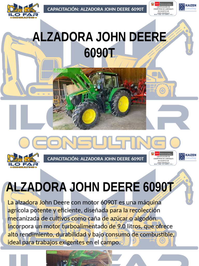 Capacitación Alzadora John Deere 6090T | PDF | Motores | Ingeniería ...