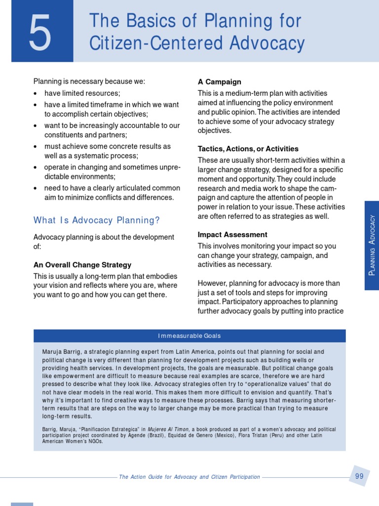 Advocacy Planning Essentials | PDF | Business