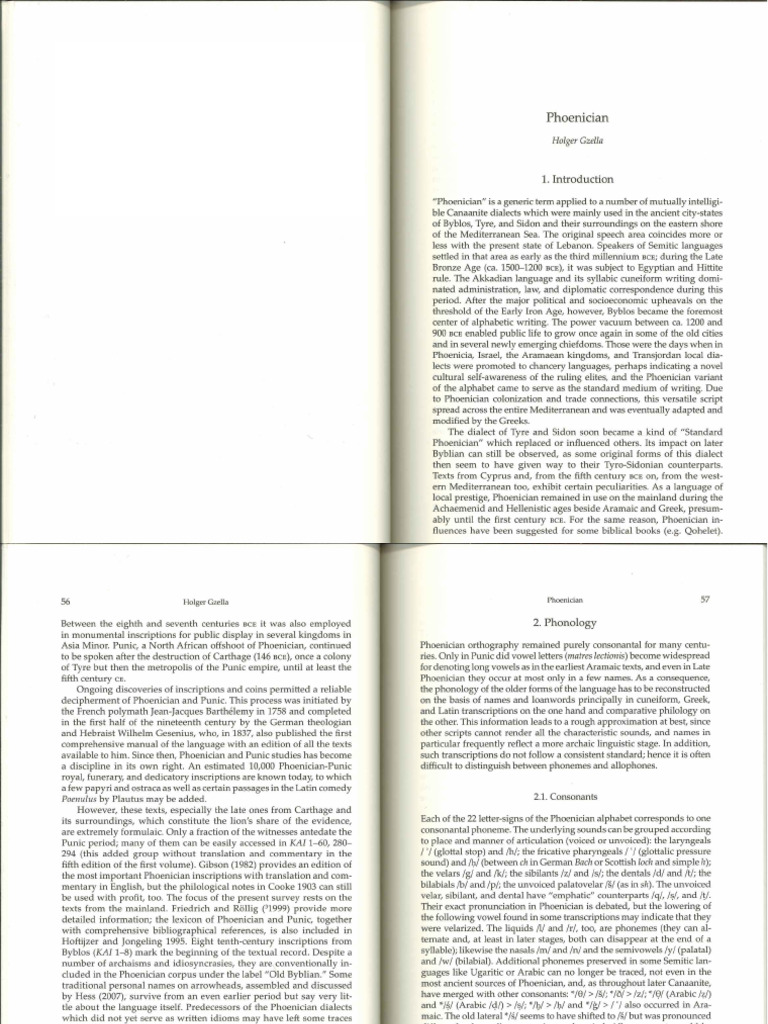 Gzella 2012 Phoenician and Punic - in Languages From The World of The ...