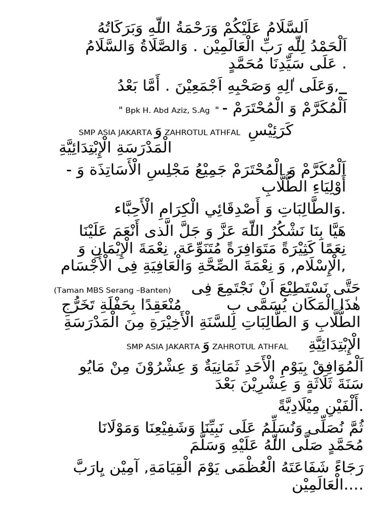 MC Bahasa Arab | PDF