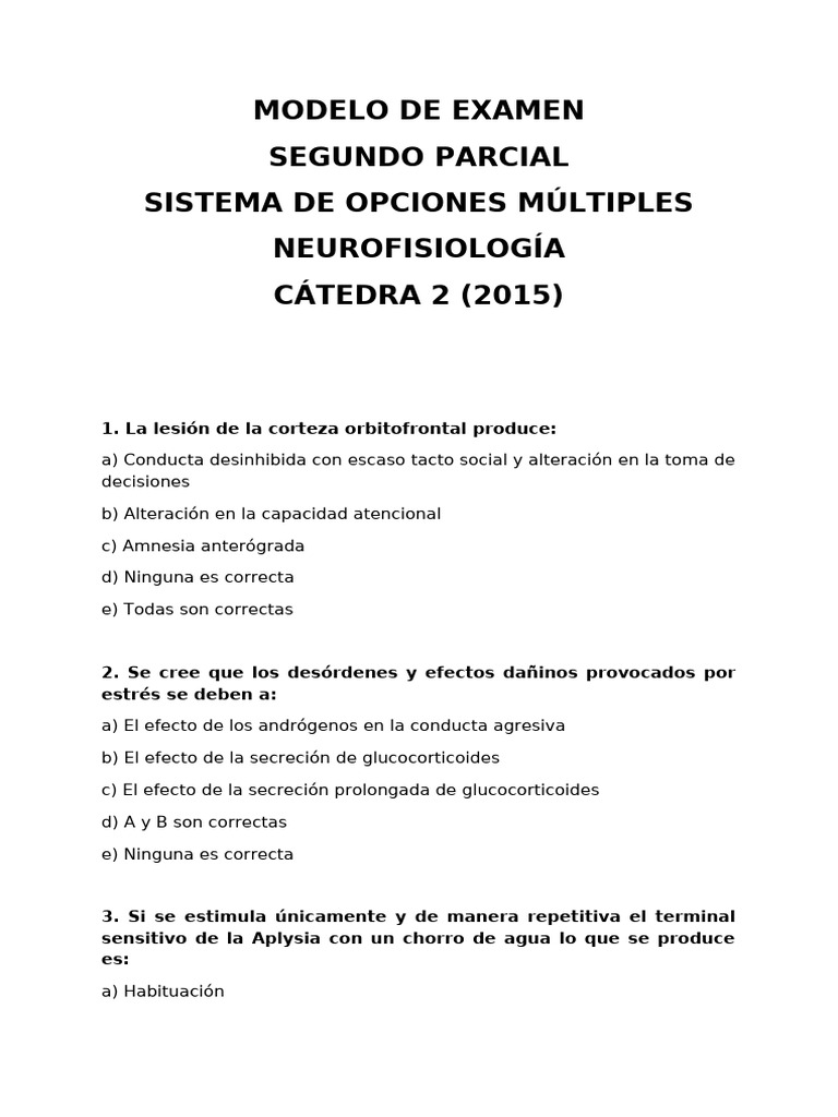 Mododelo Parcial Neuro 2 | PDF | Sinapsis | Unión neuromuscular
