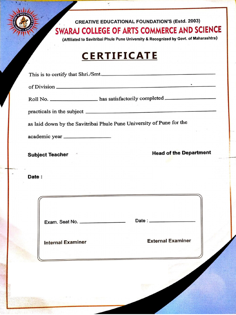 College Certificate... | PDF