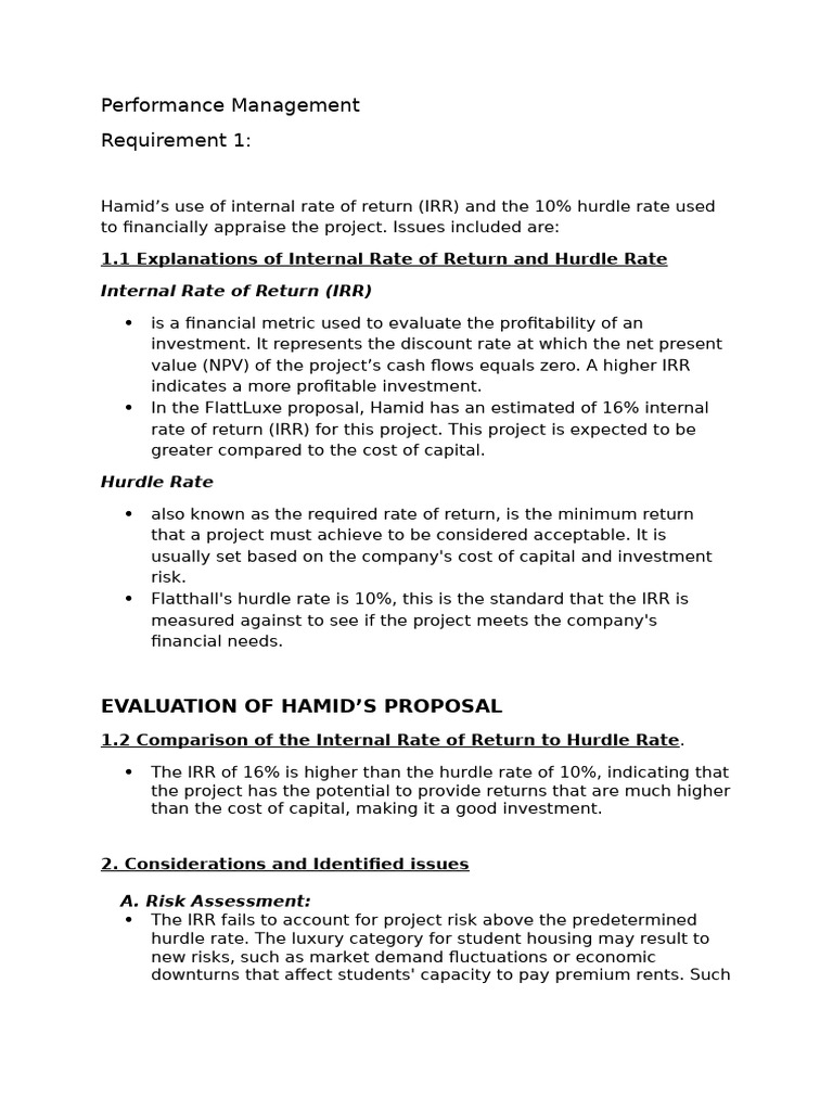 Performance Management MCS | PDF | Internal Rate Of Return | Net ...