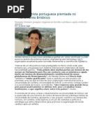 Jovem cientista portuguesa premiada no Parlamento Britânico