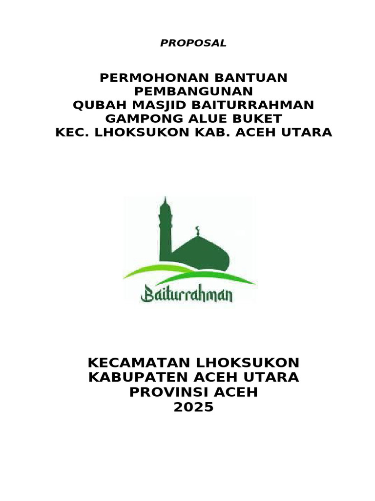 Proposal Pembangunan Qubah Masjid 2025 | PDF