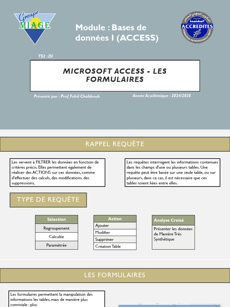 Création de Formulaires dans Access | PDF | Microsoft Access | Informatique