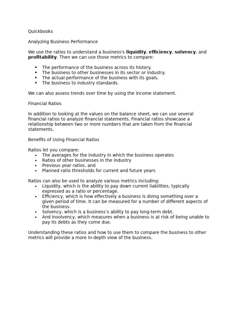 Analyzing Business Performance | PDF