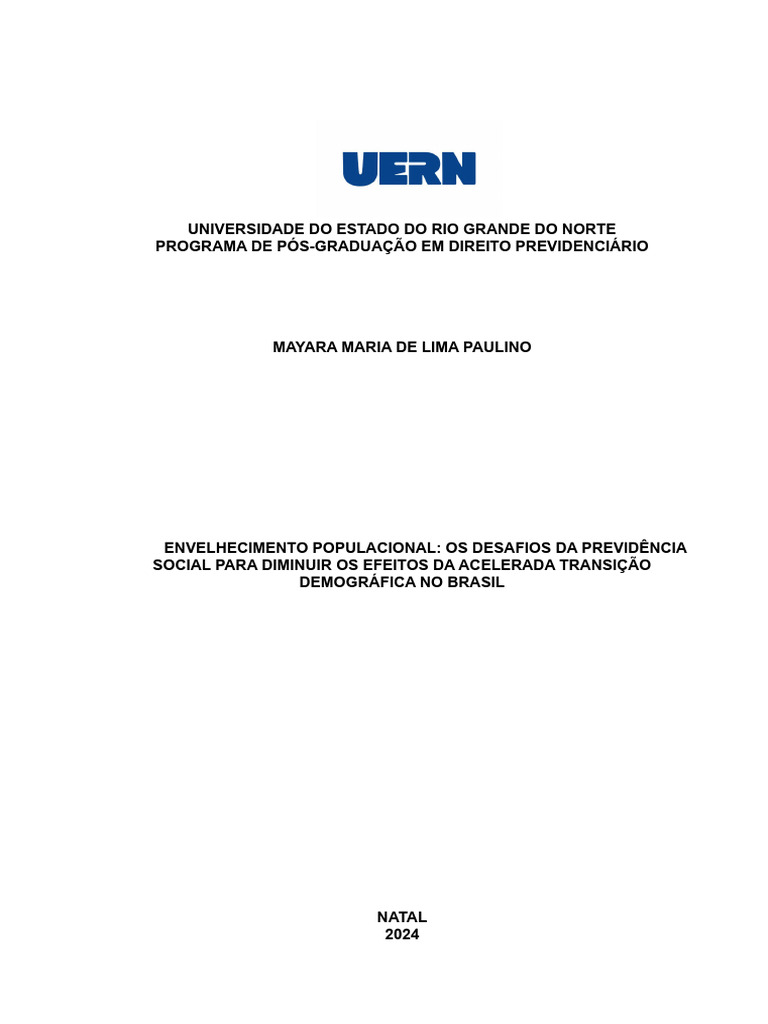 Desafios da Previdência no Envelhecimento | PDF | Envelhecimento ...