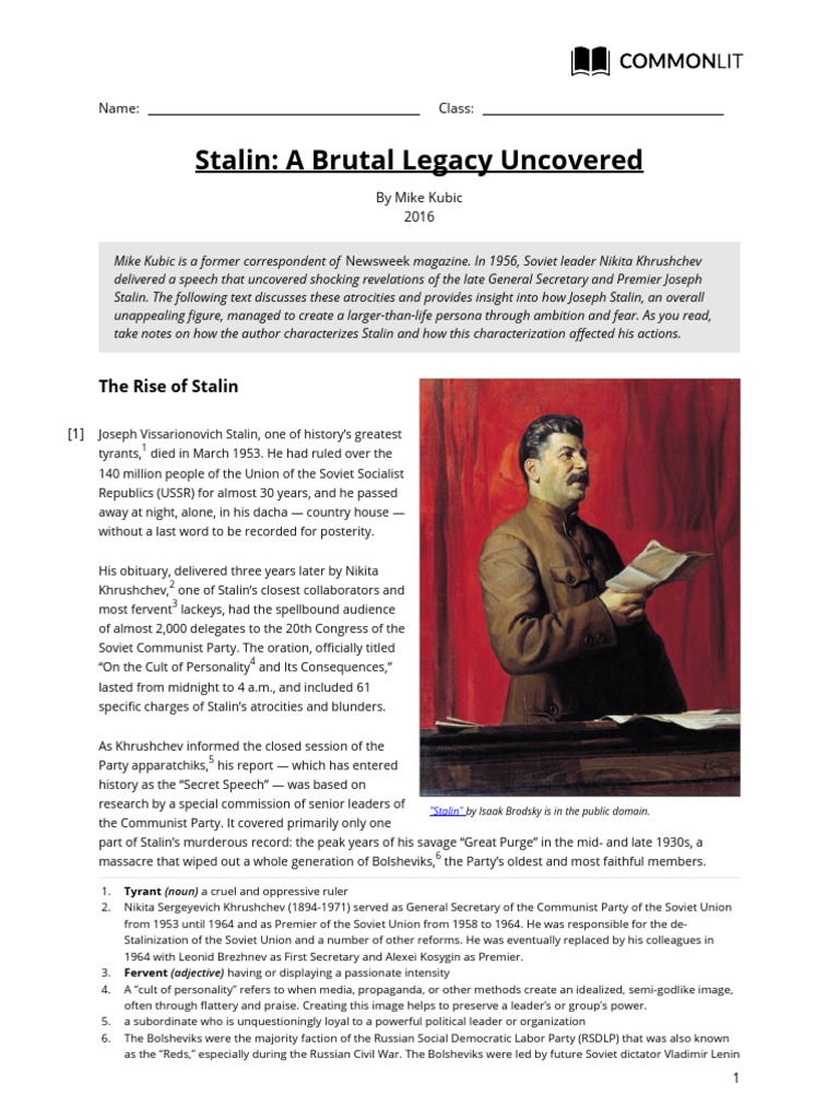 Stalin A Brutal Legacy Uncovered | PDF | Joseph Stalin | Nikita Khrushchev