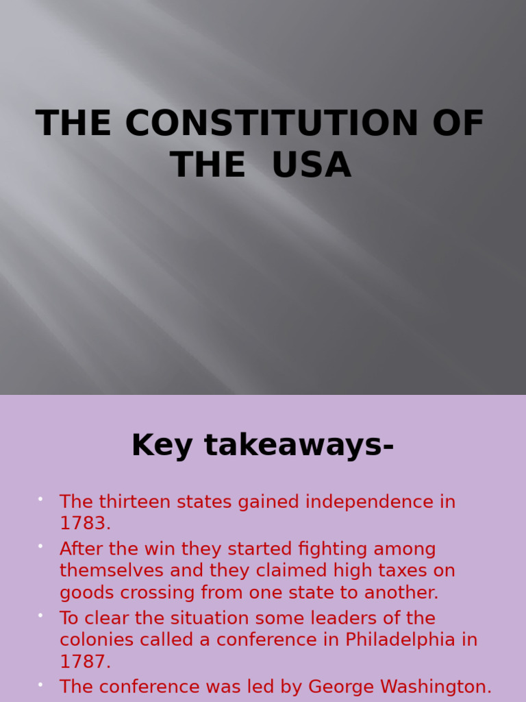Overview of the U.S. Constitution | PDF | Separation Of Powers | United ...