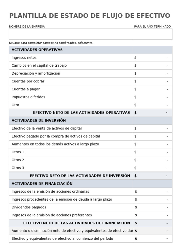 IC Cash Flow Statement 27129 - ES | PDF | Compartir (Finanzas ...