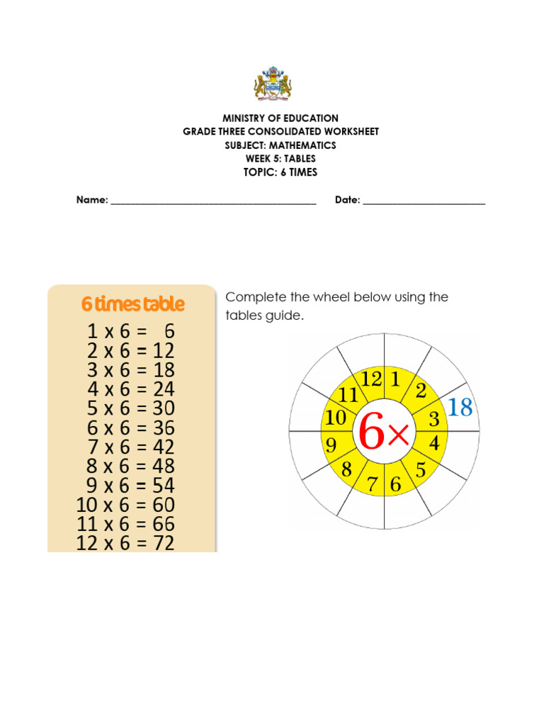 Grade 3 Mathematics Week 5 - 2022 - Consolidated Worksheet | PDF