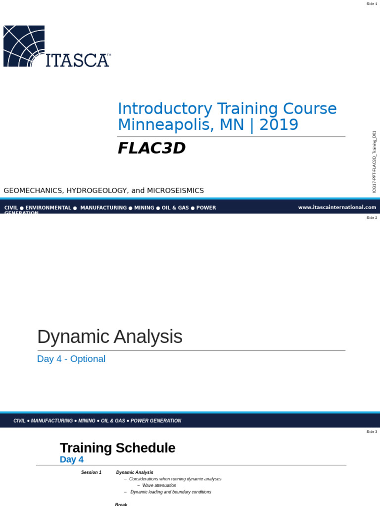 FLAC3D Dynamic Analysis Training Guide | PDF | Waves | Seismology