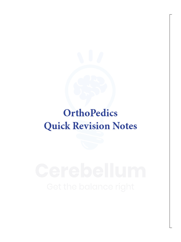 Orthopedics Quick Revision Notes | PDF | Vertebral Column | Diseases ...