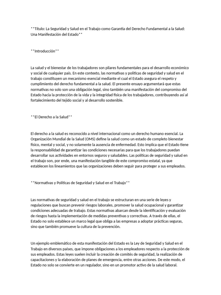 Caca | PDF | Seguridad y salud ocupacional | Derecho laboral