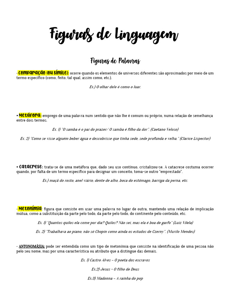 Figuras de Linguagem Explicadas | PDF