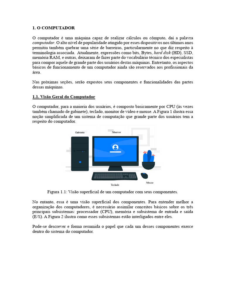 Estrutura Básica do Computador | PDF | Armazenamento de dados de ...