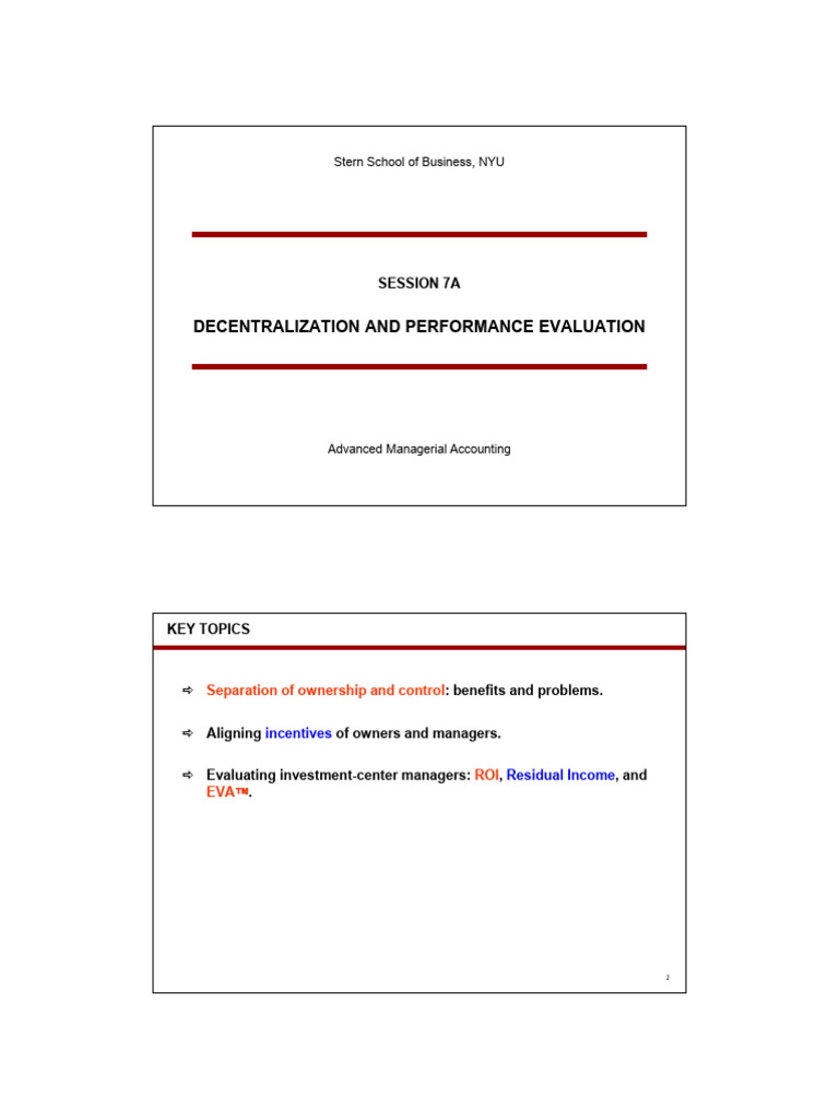 Investment Center Performance Metrics | PDF | Return On Investment ...