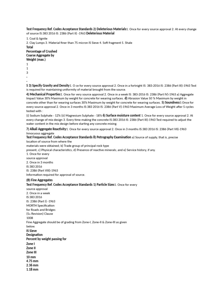 Aggregate and Steel Testing Standards | PDF | Prestressed Concrete ...