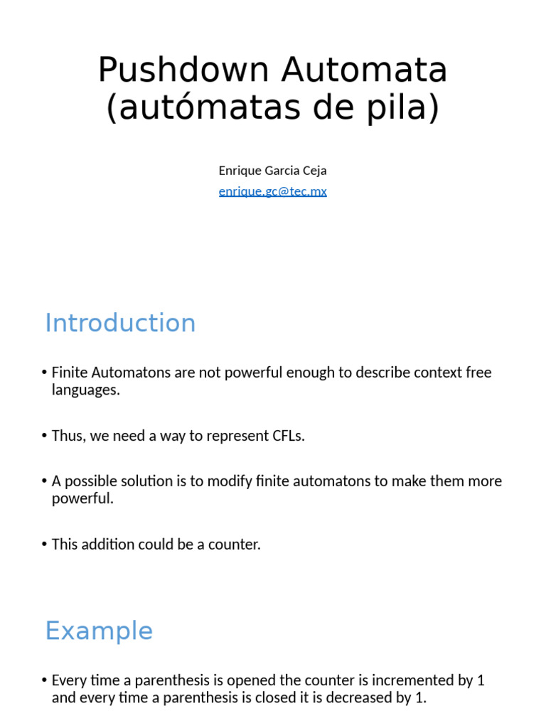 Understanding Pushdown Automata Basics | PDF | Automata Theory ...