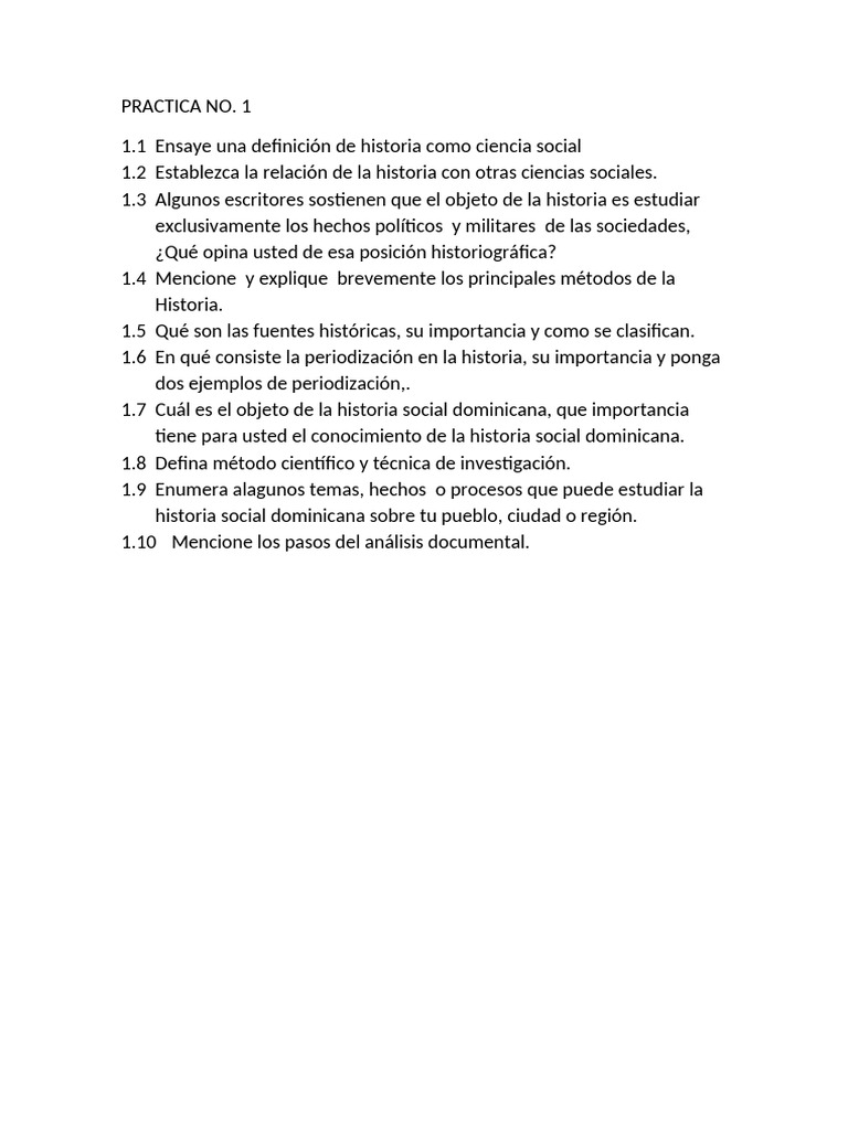 Practica No1 de Historial 011. Semewtre 2-2020. | PDF