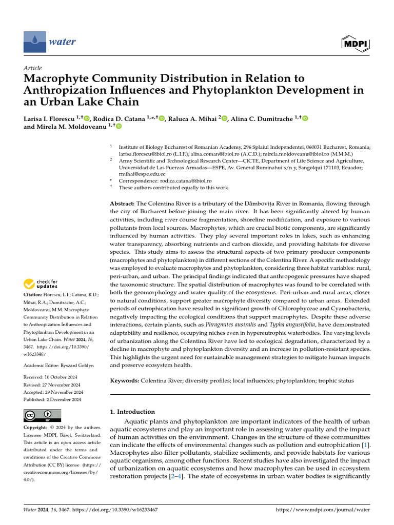 Macrophyte Distribution in Urban Lakes | PDF | Analysis Of Covariance ...