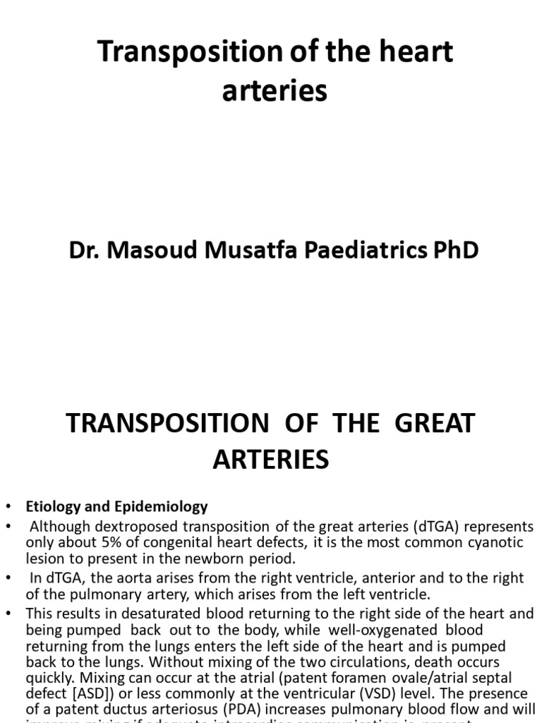 4-Transposition of The Heart Arteries | PDF | Heart | Thorax (Human ...