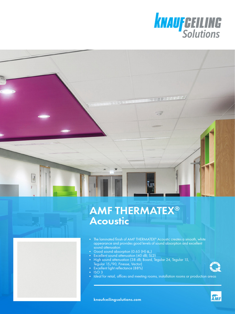 AMF THERMATEX® Acoustic Ceiling Solutions | PDF | Attenuation | Sound