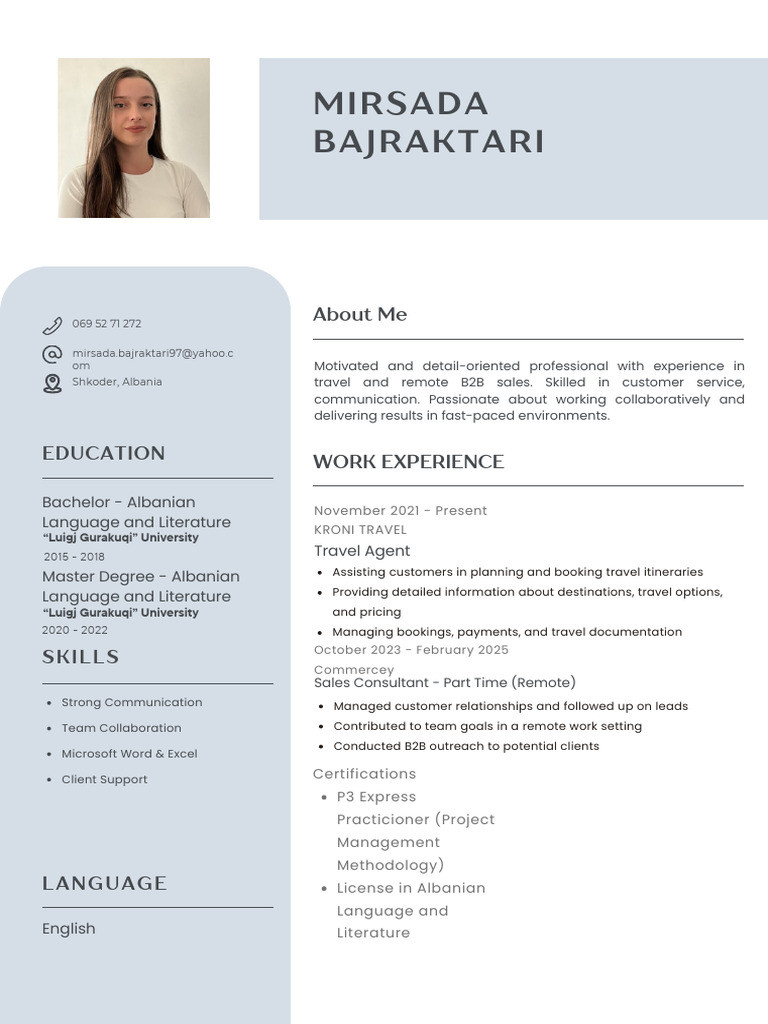 CV - Mirsada Bajraktari | PDF