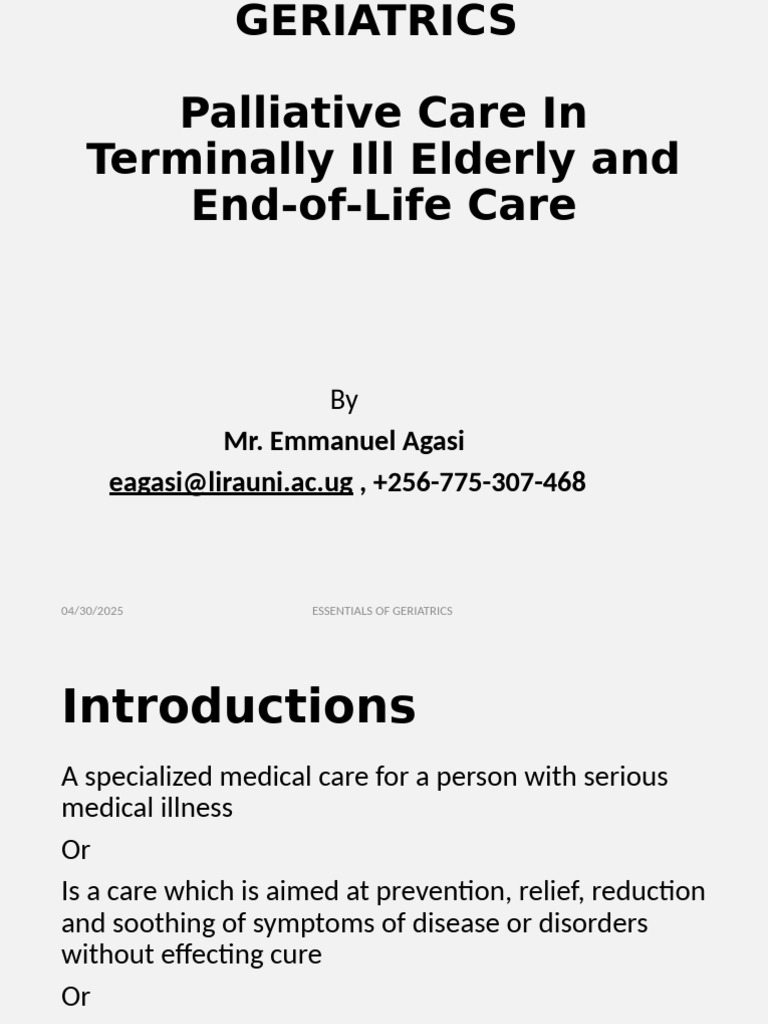 Palliative Care for Terminally Ill Elderly | PDF | Palliative Care ...