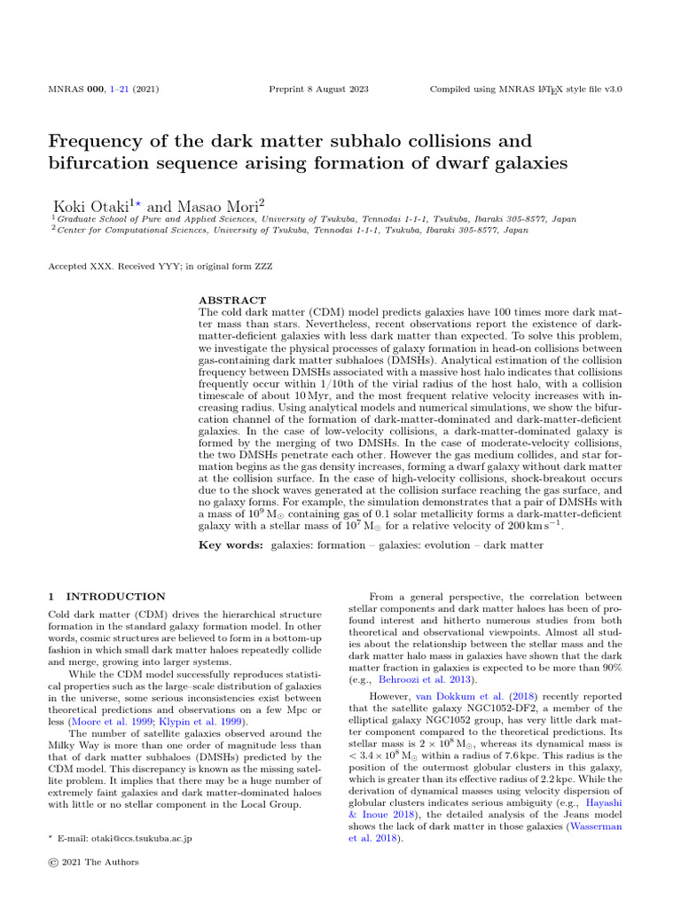 Dark Matter Subhalo Collisions in Galaxy Formation | PDF | Galaxy ...