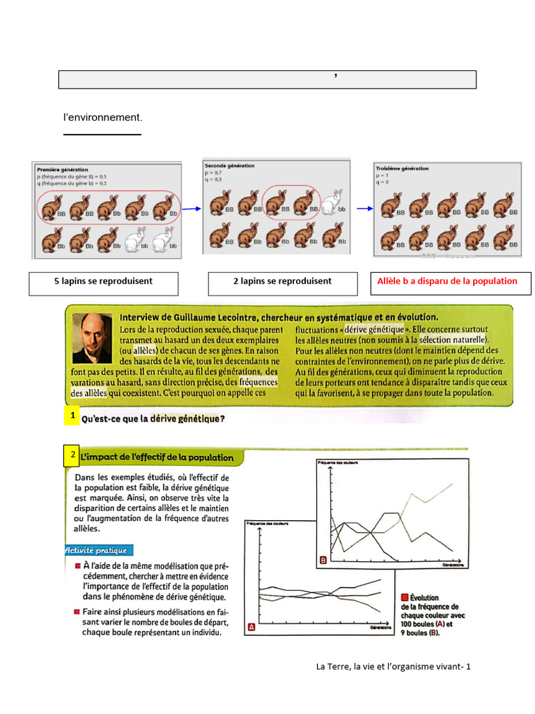 Mécanismes de l'évolution : dérive et sélection | PDF