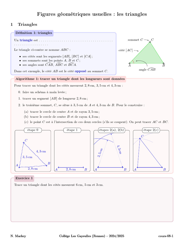 Comprendre les triangles géométriques | PDF | Triangle | Géométrie