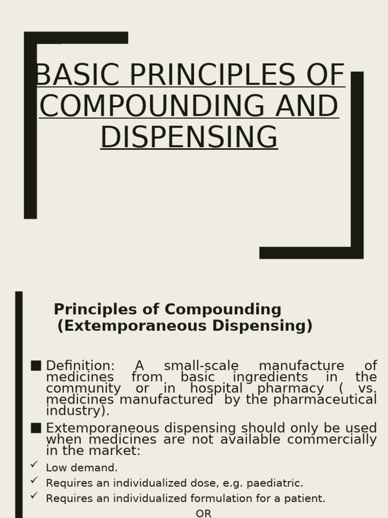 Basic Principles of Compounding and Dispensing | PDF | Litre | Filtration