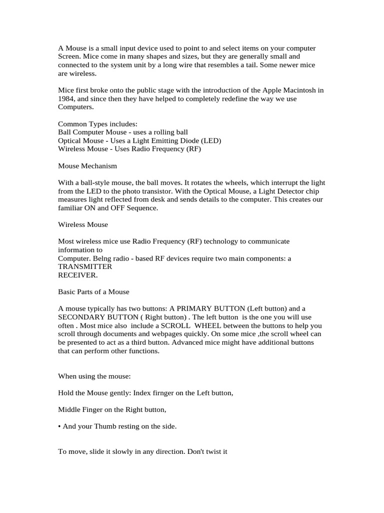 Computer Fundamental Page 20 To 30 | PDF | Cursor (User Interface ...