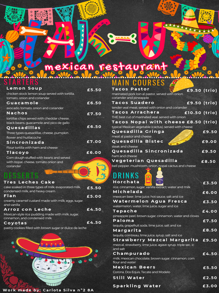 Mexican Menu | PDF | Taco | Mexican Cuisine