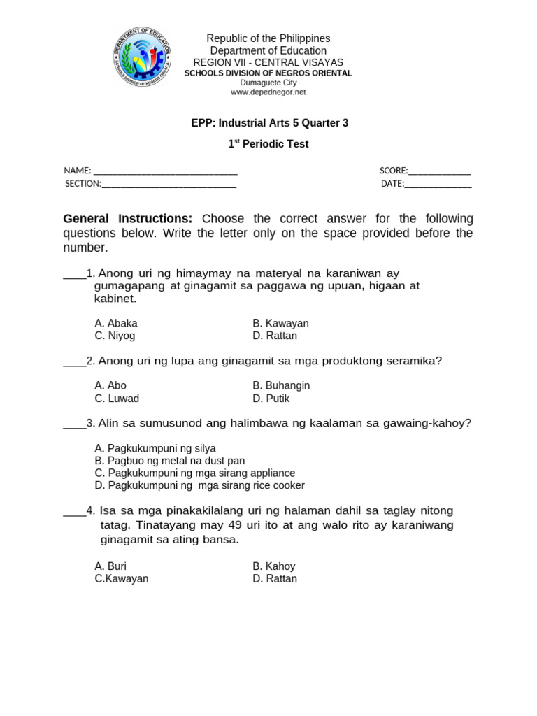 EPP 3rdquarter IA G5 PT | PDF