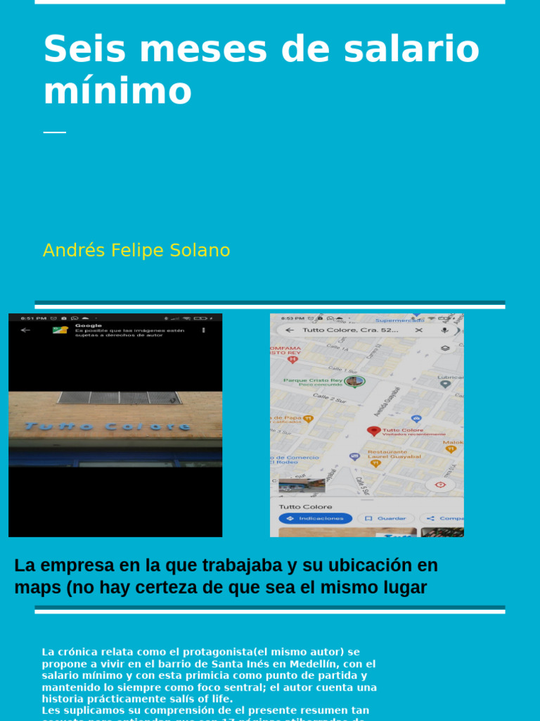Seis Meses Con El Salario Mínimo - Andres Felipe Solano | PDF