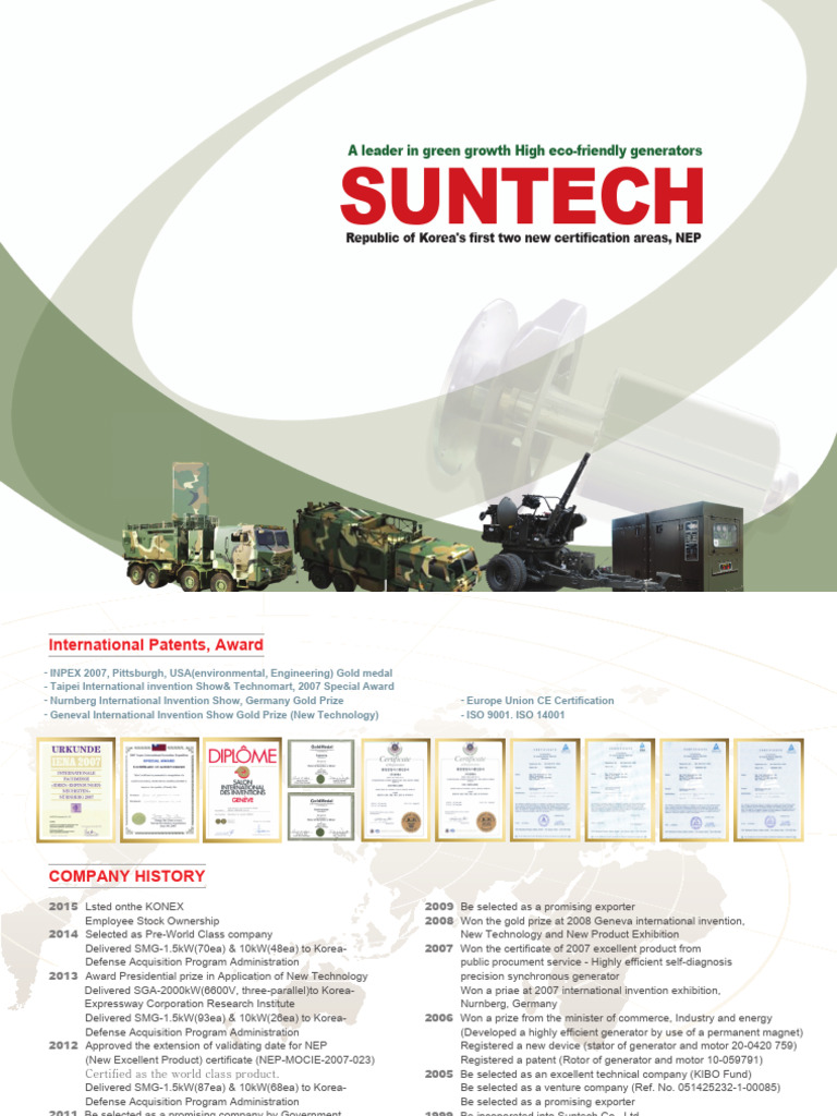 Suntech: Leading Eco-Friendly Generators | PDF | Power Supply ...
