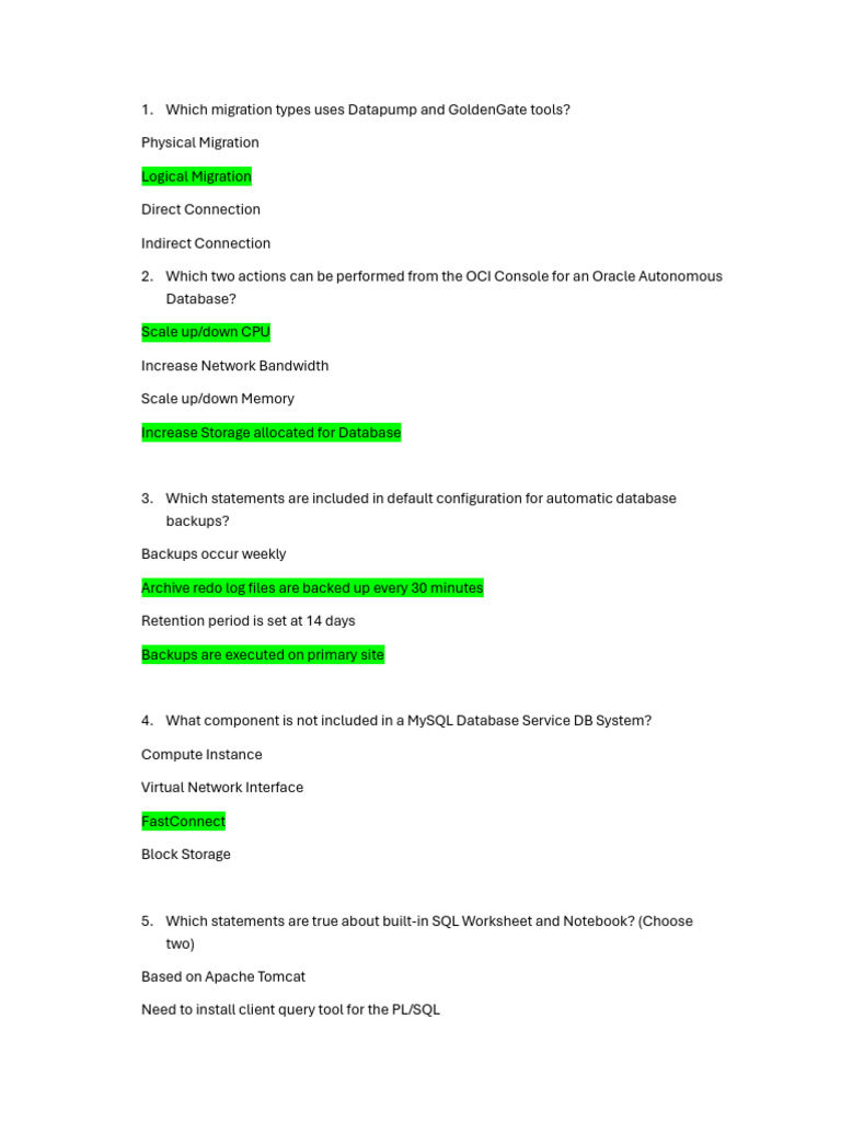 Oracle Cloud Infrastructure Data Foundations Associate - 2024 | PDF ...