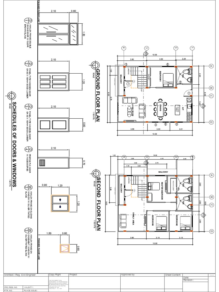 Detailed Architectural Floor Plans | PDF | Door | Architectural Design