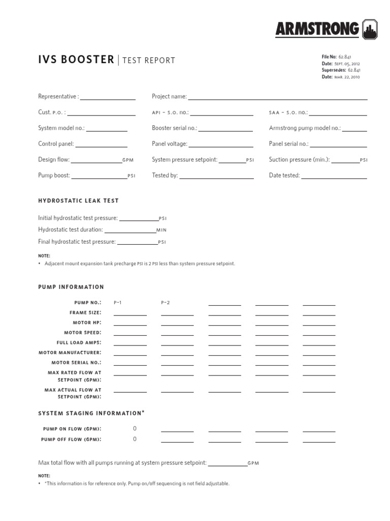 62 841 IVS Booster Test Report | PDF | Pump | Hydraulics