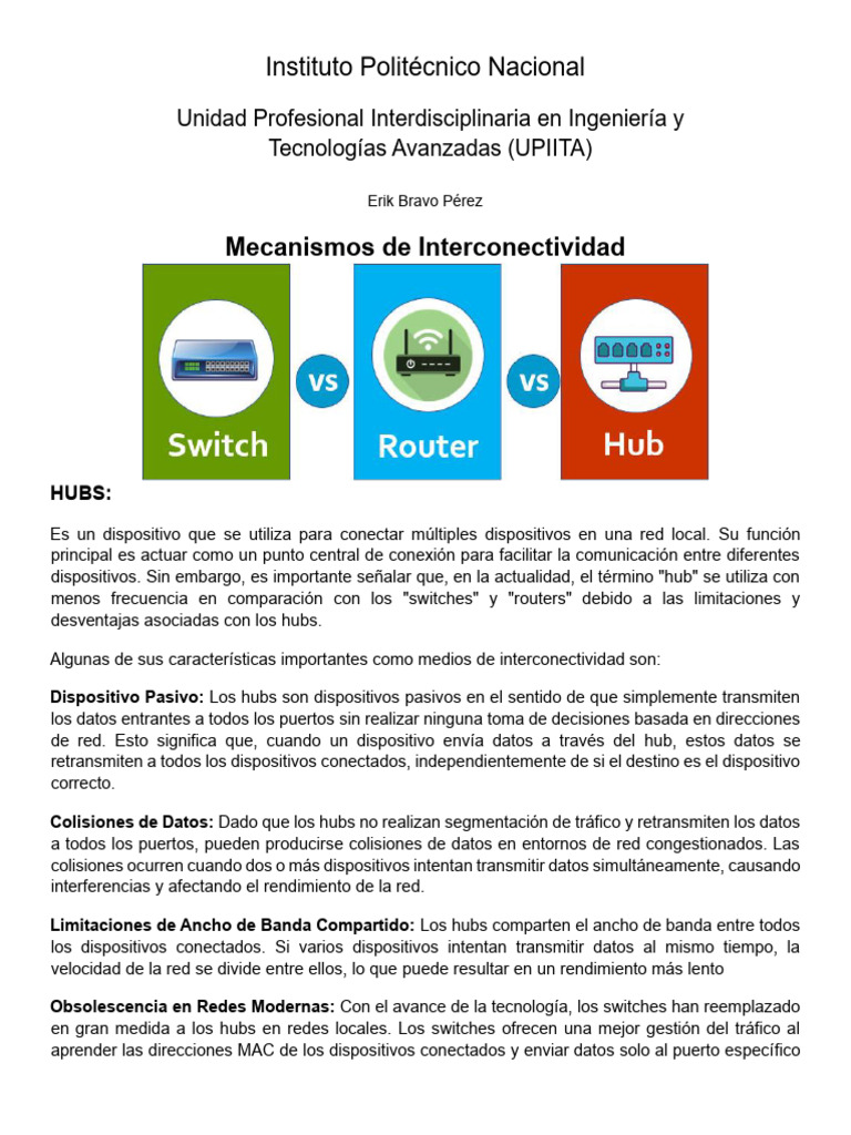 Tarea4 Mecanismos Interconectividad | PDF | Conmutador de red ...